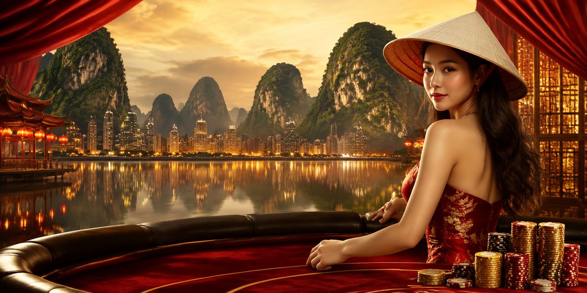 Người chơi xổ số VIP tại Ninh Bình, bối cảnh đồng quê với nón lá